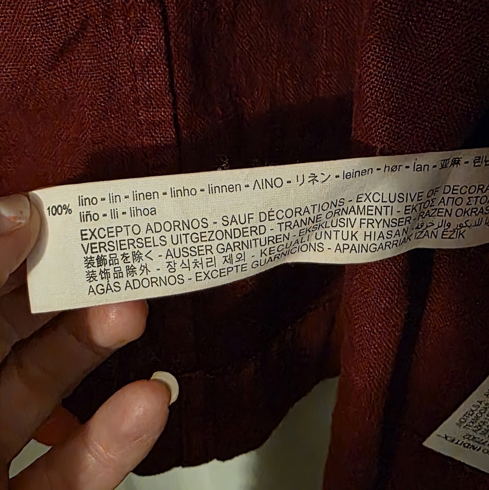Zara Burgundy Open-Front Long Jacket - Picture 4 of 4